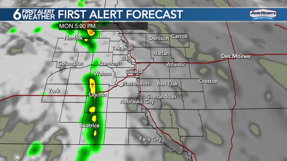 Scattered showers will come through Monday afternoon which could impact the evening commute.