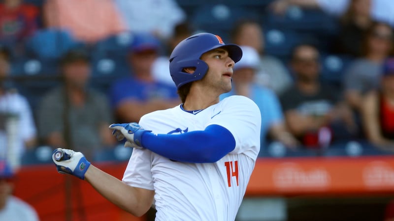 Florida Jac Caglianone (14) bats during an NCAA baseball game against Florida State on...
