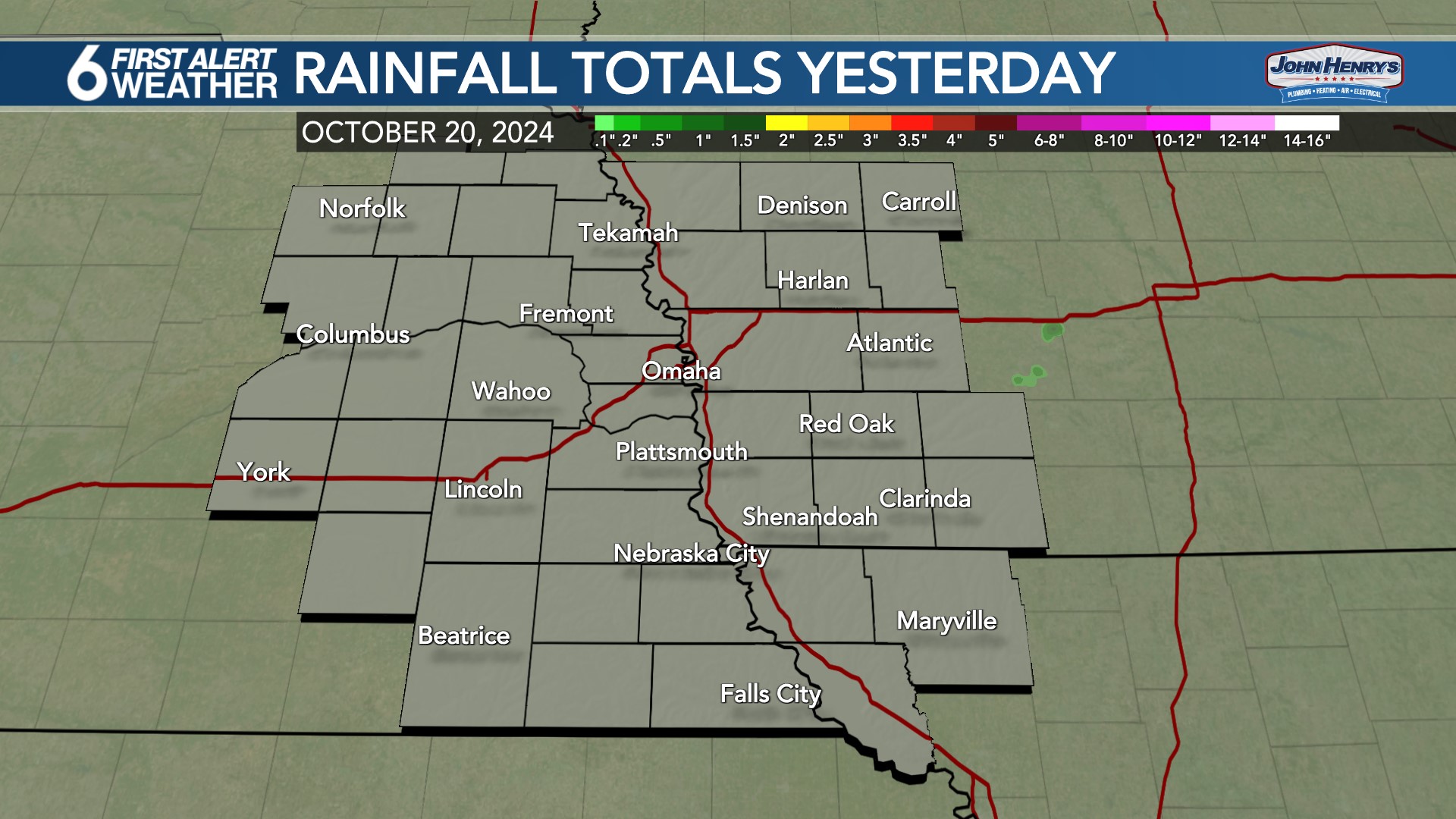 Rainfall Yesterday