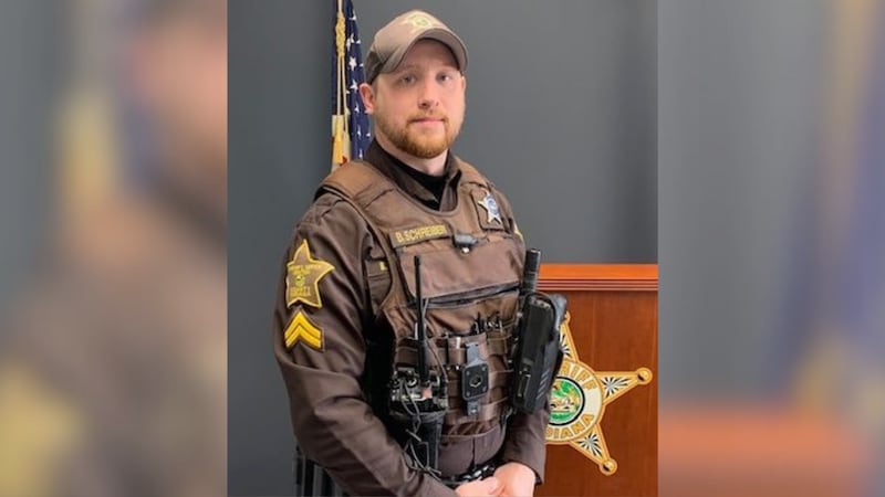 Corporal Brandon Schreiber was shot while assisting on a call involving an armed suspect with...