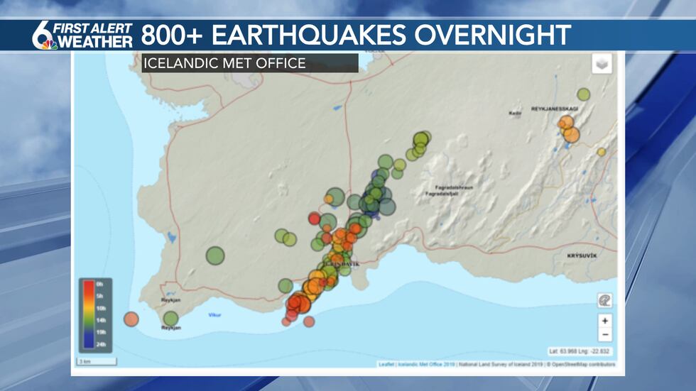 Over 800 Earthquakes Near Grindavik Overnight
